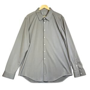 Ministry Of Supply Apollo Dress Shirt Men XL Standard Fit Gray Stretch Commuter